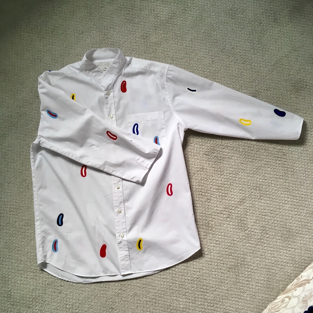 Designer Oversized White Shirt with application